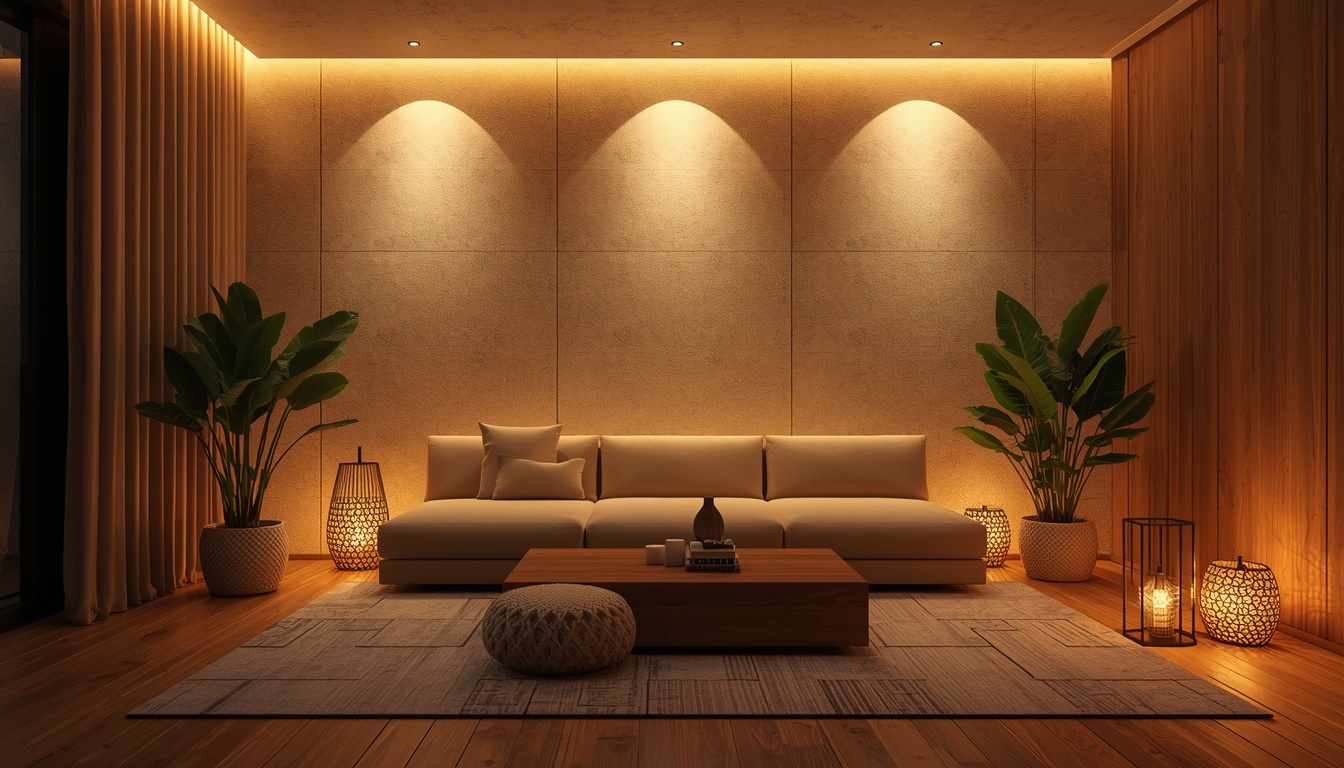Comfortable relaxation space with warm ambient lighting